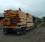Planed and oiled Douglas fir frame arriving on a lorry.