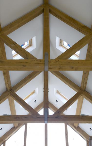 Oak framed feature roof.