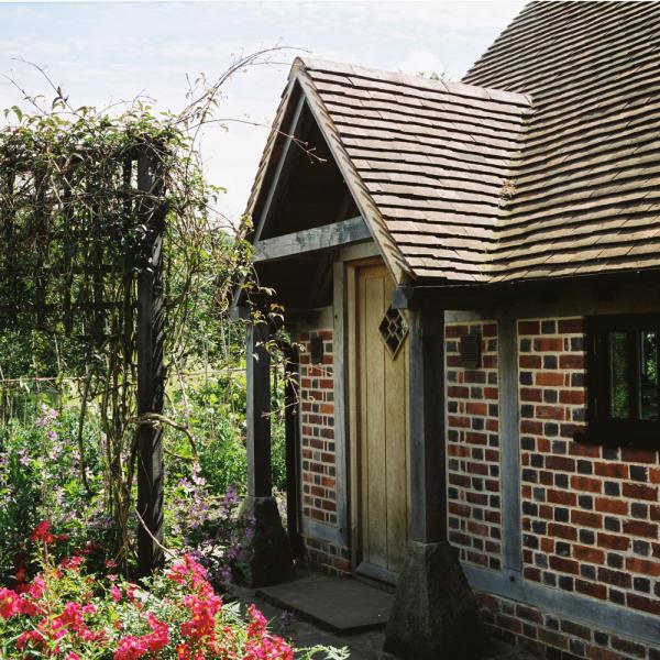 An oak framed porch.